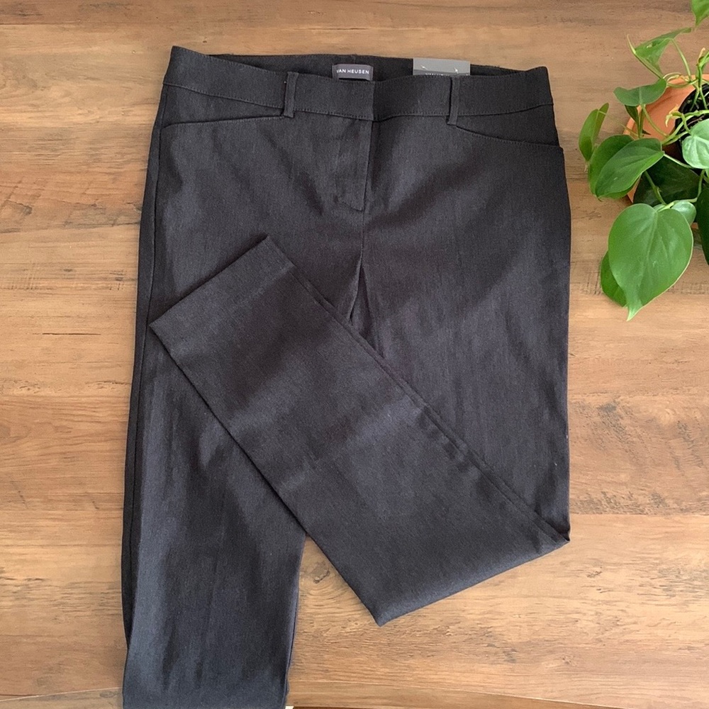 Van Heusen Straight Leg Super Stretch Pants - Heather Charcoal